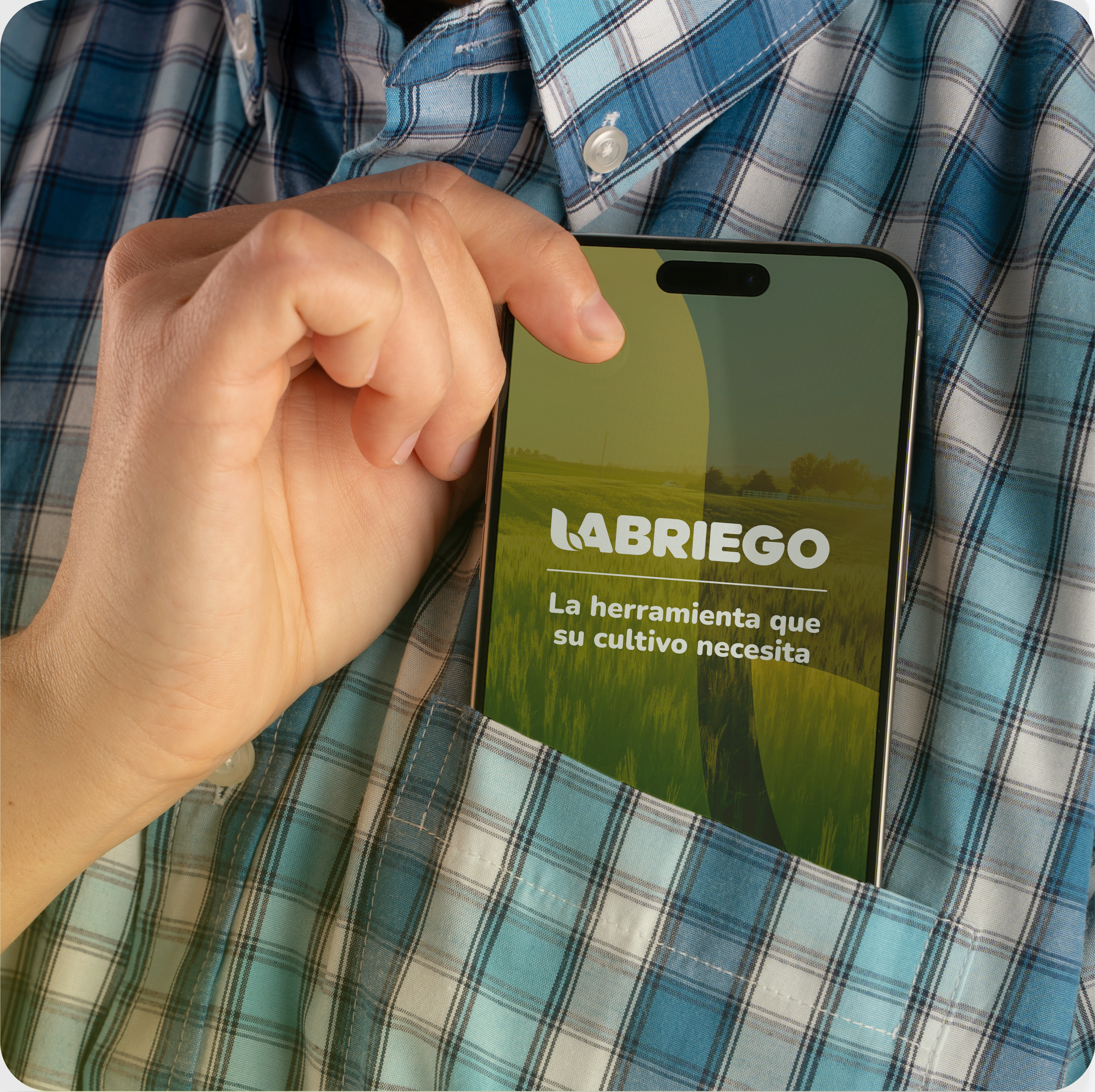 Farmer using Labriego app